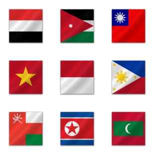 Asian Flags icon sets preview