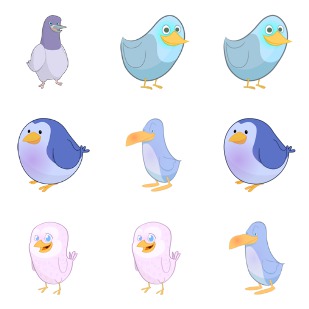 Twitter Birds icon sets preview