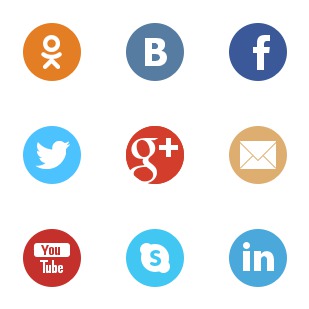 Round Simple Social icon sets preview