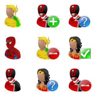 Super Heroes icon sets preview