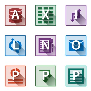 Flats Msoffice 2013 icon sets preview