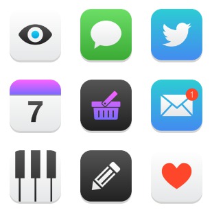 Mobile Apps icon sets preview