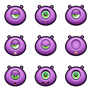 Purple Monsters icon sets preview