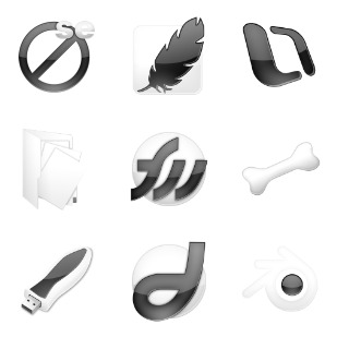 Crystal BW icon sets preview