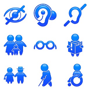 People and Disability icon sets preview