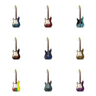 Stratocaster Guitars icon sets preview