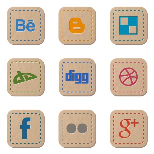 Hand Stitched Social icon sets preview