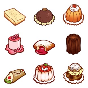 Patisserie icon sets preview