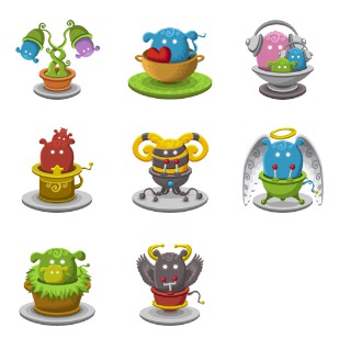 Basket Monsters 2 icon sets preview