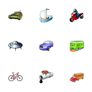 Transport icon sets preview