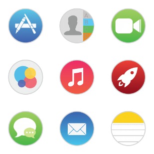 Mac Stock Apps Style 2 icon sets preview