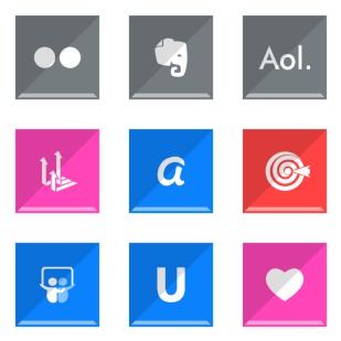 shaded social media networking icon sets preview