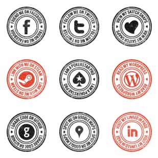 Social Media Stamps icon sets preview