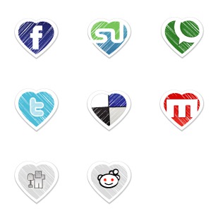 Valentines Special: Social Bookmark Set icon sets preview