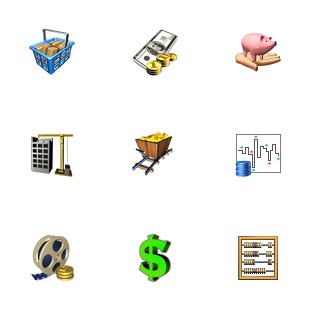 Financial icon sets preview