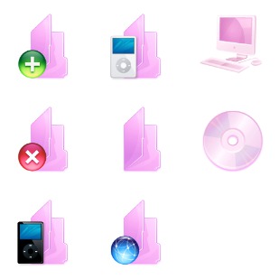 Pink Folders icon sets preview