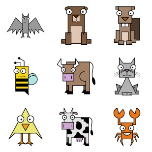 Squared Animal icon sets preview